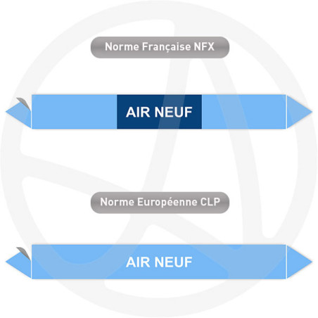 Repérage de tuyauterie Air neuf reperage marqueur tuyauterie vinyle