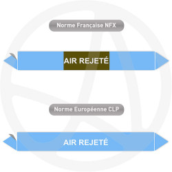 Repérage de tuyauterie Air rejeté reperage marqueur tuyauterie vinyle