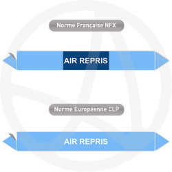 Repérage de tuyauterie Air repris reperage marqueur tuyauterie vinyle