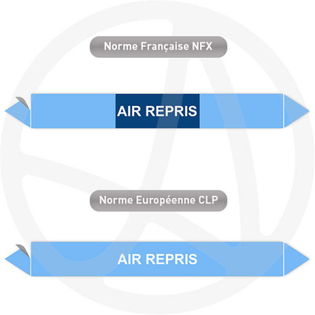 Repérage de tuyauterie Air repris reperage marqueur tuyauterie vinyle