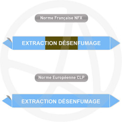 Repérage de tuyauterie Extraction désenfumage reperage marqueur tuyauterie vinyle