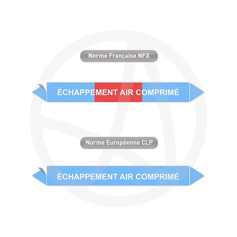 Repérage de tuyauterie Echappement air comprimé reperage marqueur tuyauterie vinyle