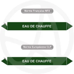 Repérage de tuyauterie Eau de chauffe reperage marqueur tuyauterie vinyle