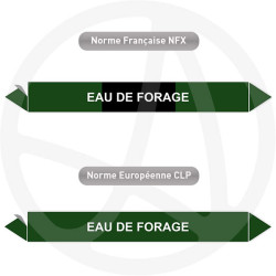 Repérage de tuyauterie Eau de forage reperage marqueur tuyauterie vinyle