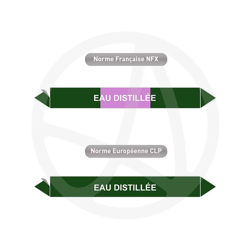 Repérage de tuyauterie Eau distillée reperage marqueur tuyauterie vinyle