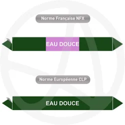 Repérage de tuyauterie Eau douce reperage marqueur tuyauterie vinyle