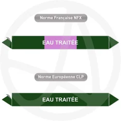 Repérage de tuyauterie Eau traitée reperage marqueur tuyauterie vinyle