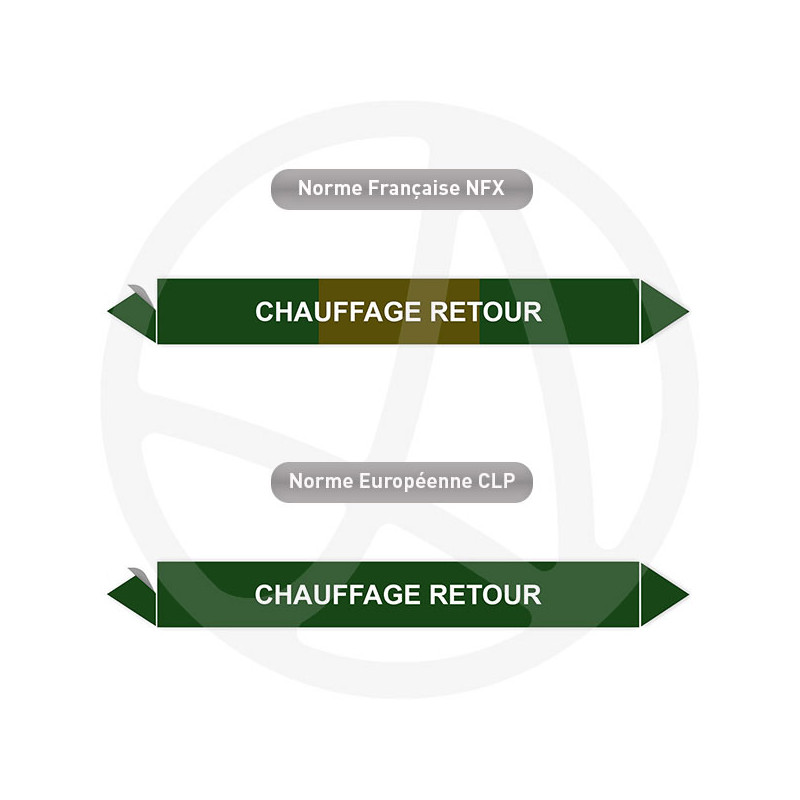 Repérage de tuyauterie Chauffage retour reperage marqueur tuyauterie vinyle