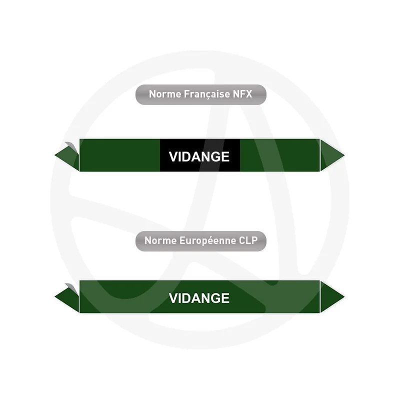 Repérage de tuyauterie Vidange reperage marqueur tuyauterie vinyle