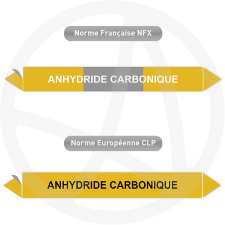 Repérage de tuyauterie Anhydride carbonique reperage marqueur tuyauterie vinyle