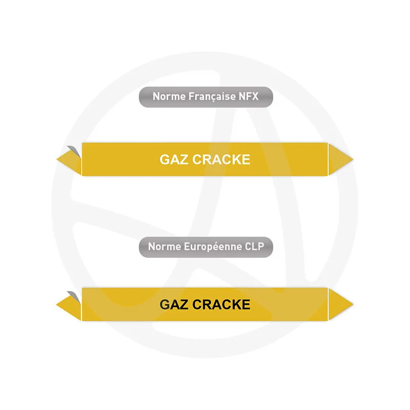 Repérage de tuyauterie Gaz cracke reperage marqueur tuyauterie vinyle