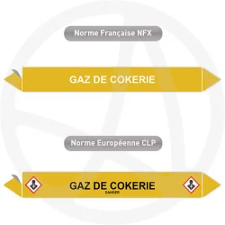 Repérage de tuyauterie Gaz de cokerie reperage marqueur tuyauterie vinyle