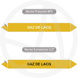 Repérage de tuyauterie Gaz de lacq reperage marqueur tuyauterie vinyle