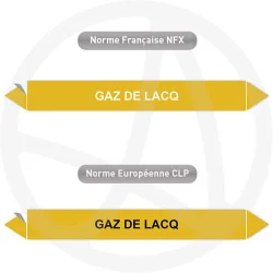 Repérage de tuyauterie Gaz de lacq reperage marqueur tuyauterie vinyle
