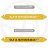 Repérage de tuyauterie Gaz de refroidissement reperage marqueur tuyauterie vinyle