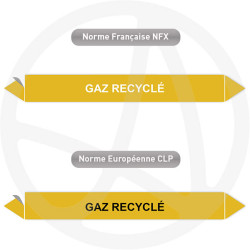 Repérage de tuyauterie Gaz recycle reperage marqueur tuyauterie vinyle
