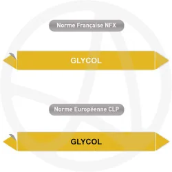 Repérage de tuyauterie Glycol reperage marqueur tuyauterie vinyle