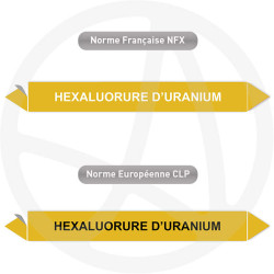 Repérage de tuyauterie Hexafluorure d'uranium reperage marqueur tuyauterie vinyle