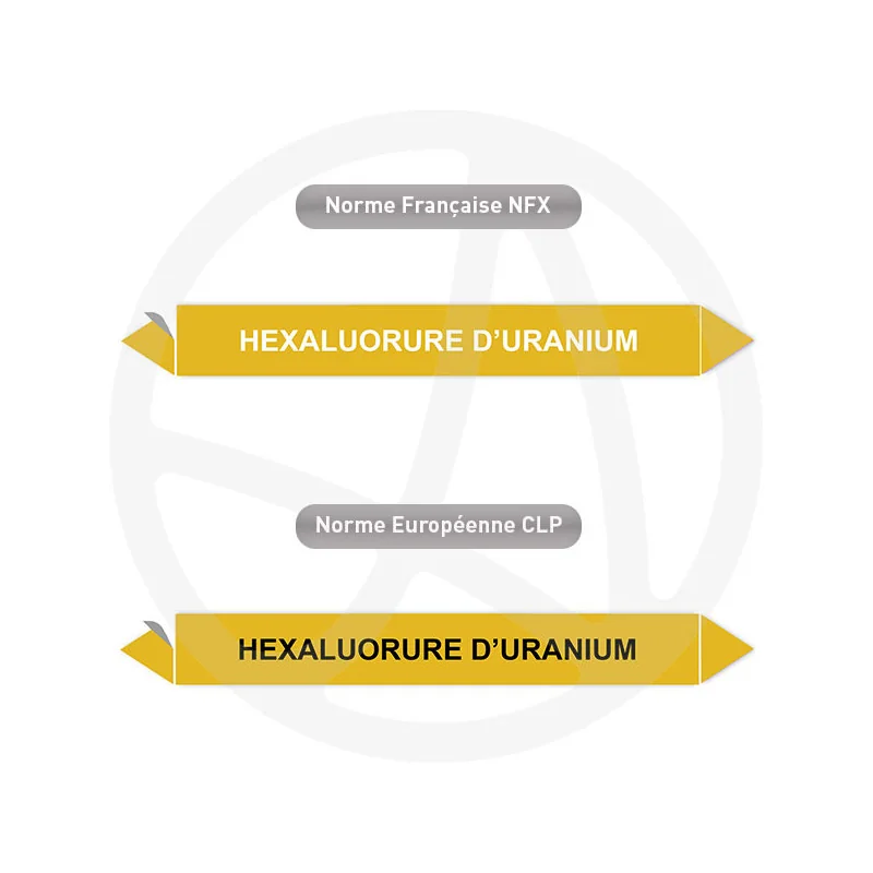 Repérage de tuyauterie Hexafluorure d'uranium reperage marqueur tuyauterie vinyle