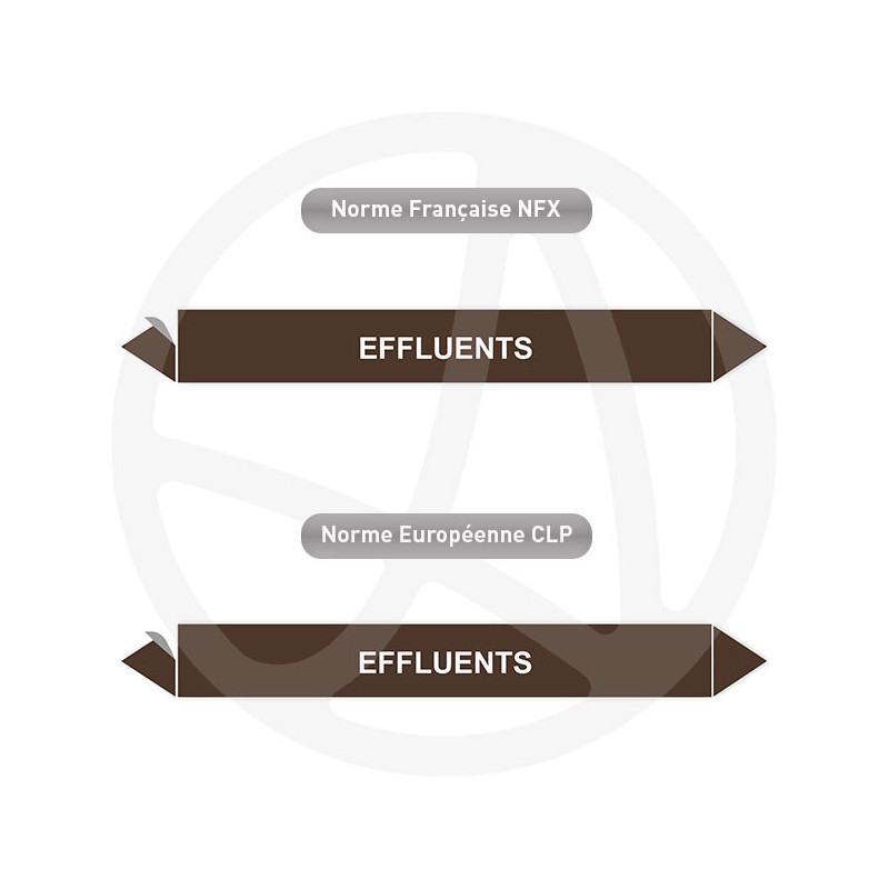 Repérage de tuyauterie Effluents reperage marqueur tuyauterie vinyle