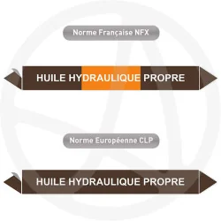 Repérage de tuyauterie Huile hydraulique propre reperage marqueur tuyauterie vinyle