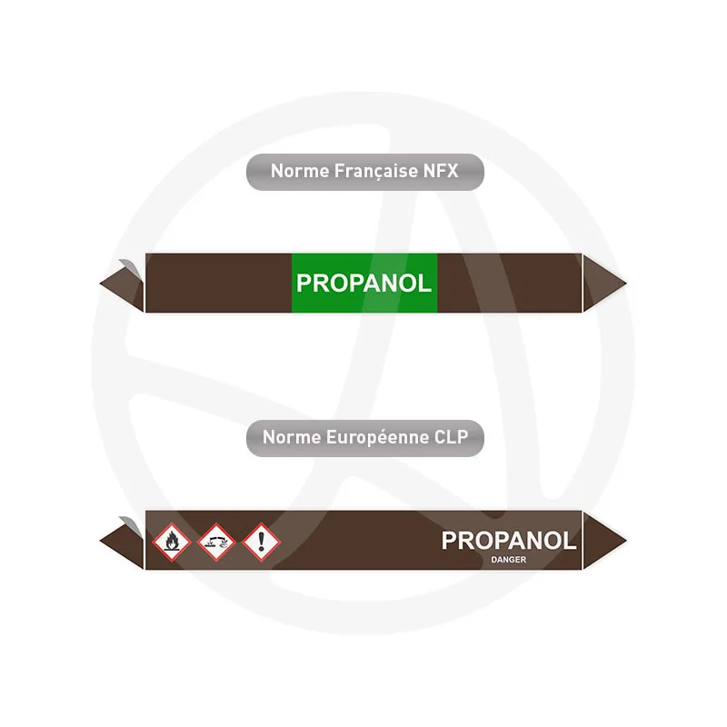 Repérage de tuyauterie Propanol reperage marqueur tuyauterie vinyle