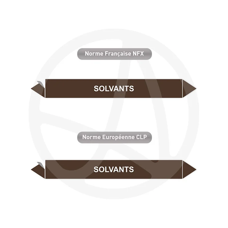 Repérage de tuyauterie Solvants reperage marqueur tuyauterie vinyle