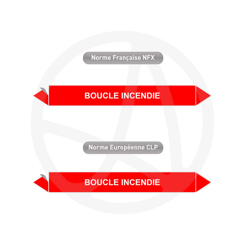 Repérage de tuyauterie Boucle incendie reperage marqueur tuyauterie vinyle