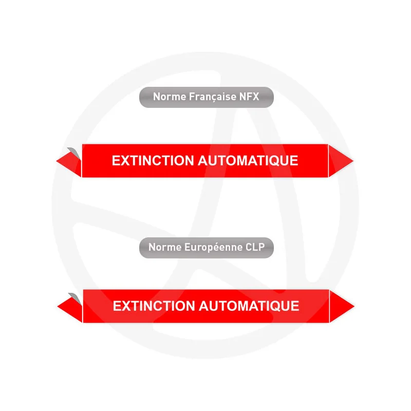 Repérage de tuyauterie Extinction automatique reperage marqueur tuyauterie vinyle