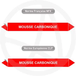 Repérage de tuyauterie Mousse carbonique reperage marqueur tuyauterie vinyle