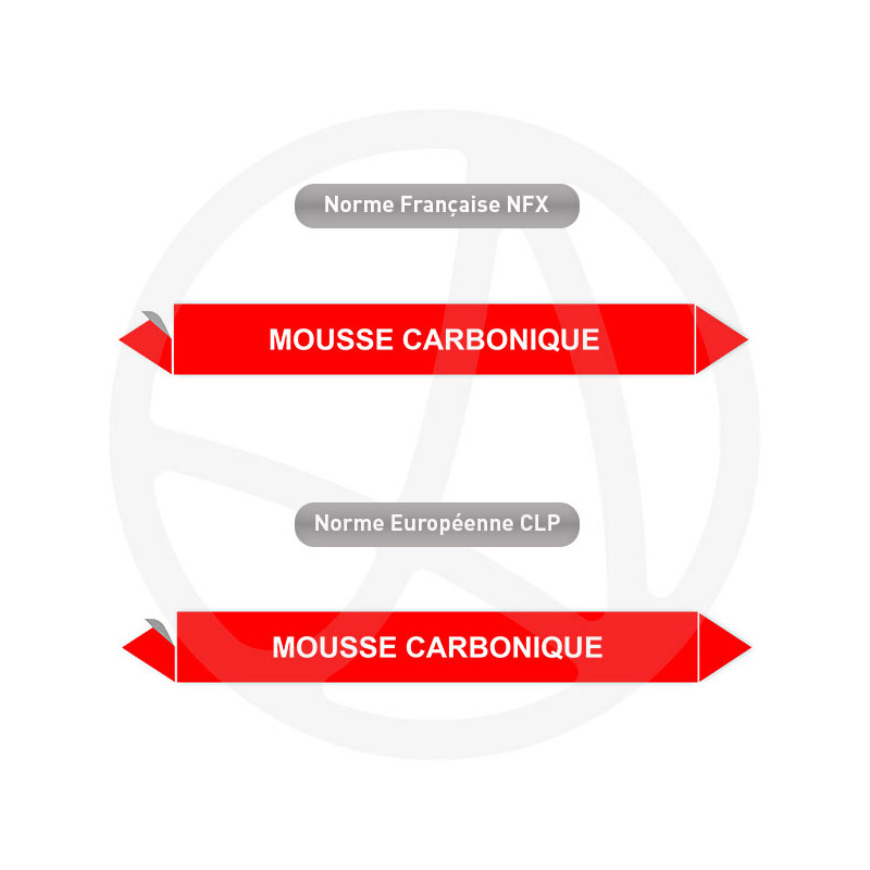 Repérage de tuyauterie Mousse carbonique reperage marqueur tuyauterie vinyle