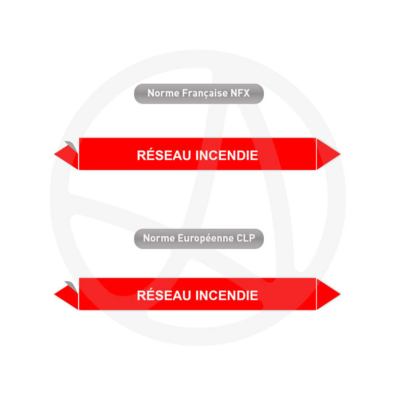 Repérage de tuyauterie Réseau incendie reperage marqueur tuyauterie vinyle