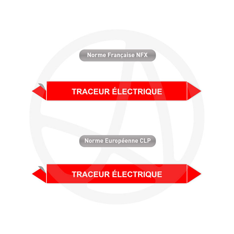 Repérage de tuyauterie Traceur électrique reperage marqueur tuyauterie vinyle