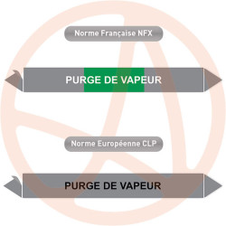 Repérage de tuyauterie Purge de vapeur reperage marqueur tuyauterie vinyle