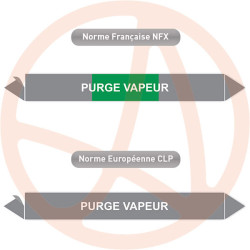 Repérage de tuyauterie Purge vapeur reperage marqueur tuyauterie vinyle