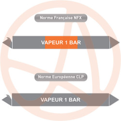 Repérage de tuyauterie Vapeur 1 bars reperage marqueur tuyauterie vinyle