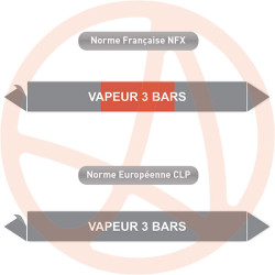 Repérage de tuyauterie Vapeur 3 bars reperage marqueur tuyauterie vinyle