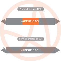 Repérage de tuyauterie Vapeur CPCU reperage marqueur tuyauterie vinyle