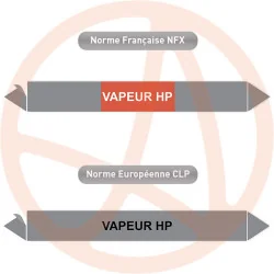 Repérage de tuyauterie Vapeur HP reperage marqueur tuyauterie vinyle