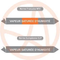 Repérage de tuyauterie Vapeur saturée d'humidité reperage marqueur tuyauterie vinyle