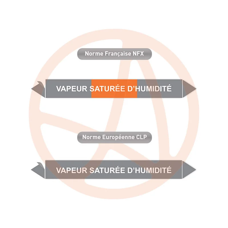 Repérage de tuyauterie Vapeur saturée d'humidité reperage marqueur tuyauterie vinyle
