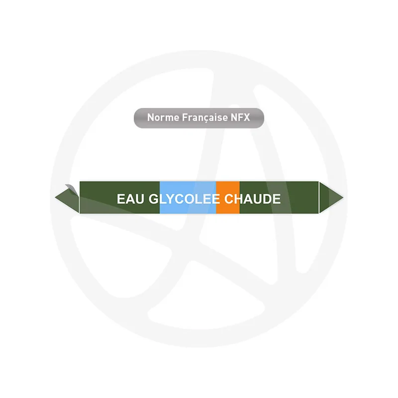 Repérage de tuyauterie Eau glycolée chaude reperage marqueur tuyauterie vinyle
