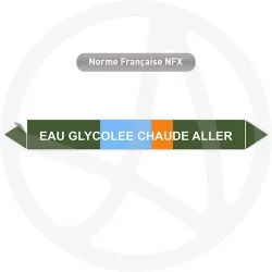 Repérage de tuyauterie Eau glycolée chaude aller reperage marqueur tuyauterie vinyle