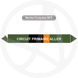 Repérage de tuyauterie Circuit primaire aller reperage marqueur tuyauterie vinyle