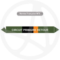 Repérage de tuyauterie Circuit primaire retour reperage marqueur tuyauterie vinyle