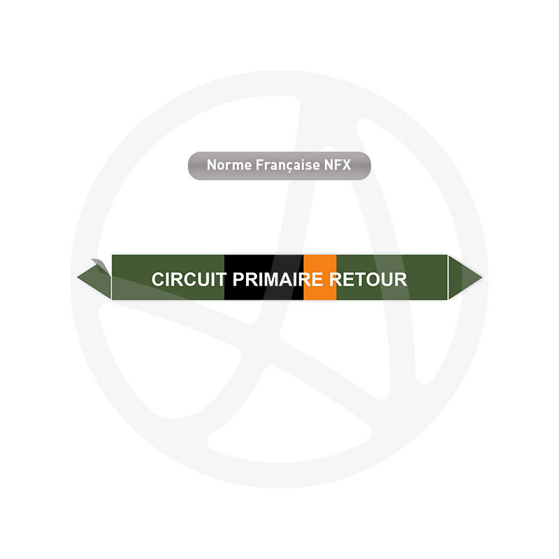 Repérage de tuyauterie Circuit primaire retour reperage marqueur tuyauterie vinyle