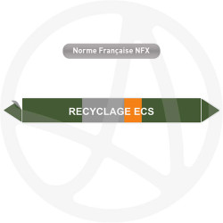 Repérage de tuyauterie Recyclage ecs reperage marqueur tuyauterie vinyle