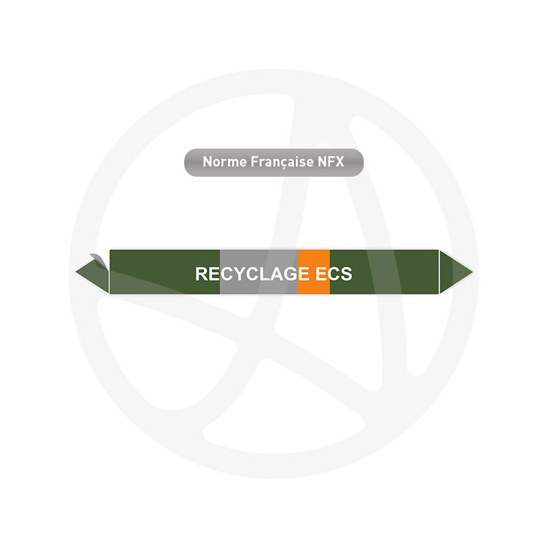 Repérage de tuyauterie Recyclage ecs reperage marqueur tuyauterie vinyle