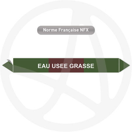 Repérage de tuyauterie Eau usée grasse reperage marqueur tuyauterie vinyle