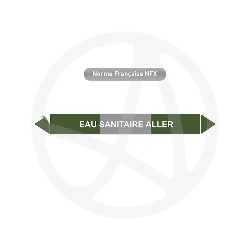 Repérage de tuyauterie Eau sanitaire aller reperage marqueur tuyauterie vinyle